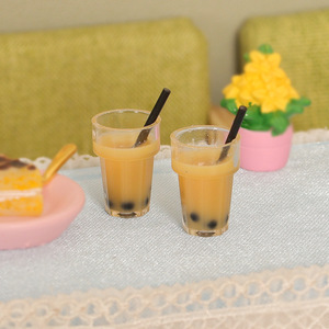 KI huiyuan Simulation <span class=keywords><strong>Mini</strong></span> Miniature jouet alimentaire bulle lait thé fait à la main bricolage cheveux accessoire réfrigérateur aimant décoratif cra - Product Image 1