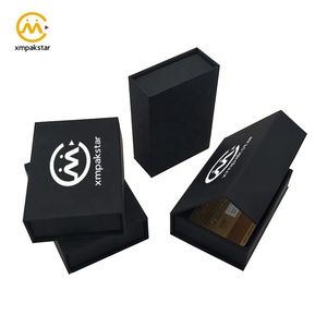 Tùy Chỉnh Nhỏ Giấy Màu Đen Lật Top Tông <span class=keywords><strong>Cufflink</strong></span> Trang Sức Bao Bì Hộp Với Đóng Cửa Từ Tính - Product Image 3