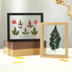 Tùy chỉnh nhà máy mẫu thực vật ép hoa Khung ảnh gỗ hộp trong suốt hai mặt kính MDF khung ảnh bằng gỗ - Product Image 4