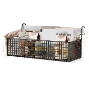 Hanging <b>Storage</b> <b>Basket</b> 36x15x9cm Iron <b>Rectangular</b> For Dorm Bedside Snack Books Daily Use - Product Image 2