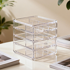 Caja de Almacenamiento de Cosméticos de Acrílico Transparente Personalizada de Fábrica, Exhibidor de Acrílico Grueso para Escritorio, Organizador de Maquillaje - Product Image 2