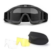 Nouvelles lunettes de soleil tactiques avec monture en TPU et verres résistants, ensemble de 3 pièces