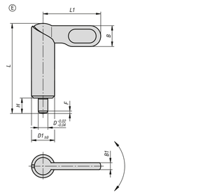 K0640 Poussoir d'indexage à came en acier inoxydable, version lisse, poignée en E, manchon non revêtu, dispositif de positionnement rapide et de verrouillage - Product Image 4