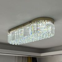 Plafonnier LED en cristal moderne pour salon, style européen, rectangulaire ou rond, éclairage de chambre, décoration intérieure