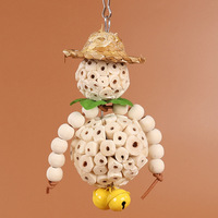 Auto-divertissement perroquet jouet à mâcher boule de rotin balançoire accessoire de cage à oiseaux pour le meulage des dents et les fournitures de bec