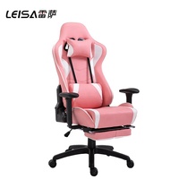 Chaise de Gaming PC de course ergonomique, siège rose confortable, siège gaming, avec repose-jambe, pour joueur en ligne