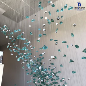 Kỹ thuật tùy chỉnh sang trọng <span class=keywords><strong>Led</strong></span> trang trí đèn chùm thủy tinh Chiếu Sáng Đèn hiển thị phòng lớn sảnh khách sạn ánh sáng mặt dây chuyền đèn - Product Image 3