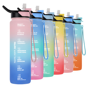 All'ingrosso all'aperto da viaggio in <span class=keywords><strong>plastica</strong></span> da <span class=keywords><strong>1</strong></span> <span class=keywords><strong>litro</strong></span> Tritan Bpa Free glassato a bocca larga sport e Fitness da viaggio <span class=keywords><strong>bottiglie</strong></span> per bere - Product Image 2