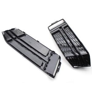 Audi A4 B9 Fog Light Bezel 8W0807681F Lower Grille 8W0807682F Glossy Black <b>ABS</b> Trim Cover 2016-2018 Sport Edition - Product Image 2