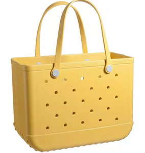 Yellow Beach Crossbody Rubber Shopping Handbag Eva Handbag Diagonal Beach Plastic Silicone Bog Tote Bags For Women