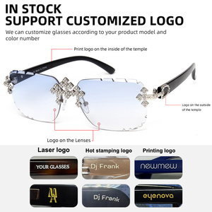 Occhiali da Sole Quadrati Senza Montatura <span class=keywords><strong>Be</strong></span> Well Modello 7, Tester di Diamanti di Lusso, Gioielli Hip Hop con Moissanite Ghiacciata, Moda Personalizzata Trendy - Product Image 2