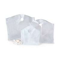 HDPE poly réutilisable vague top fourre-tout poignée en plastique sacs de livraison à emporter pour magasin de restaurant
