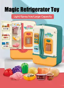 새로운 어린이 놀이 집 척 장난감 시뮬레이션 냉장고 주방 2 도어 미니 스마트 가전 장난감