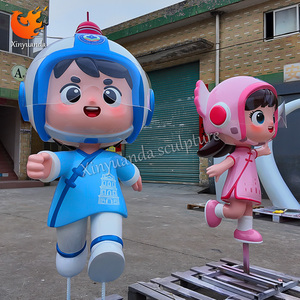 Scultura Mascotte in Fibra di Vetro per <span class=keywords><strong>Immagine</strong></span> Aziendale, Decorazione per Sale Espositive, Ornamento per Check-in con Personaggi Cartoon e Statuette - Product Image 3