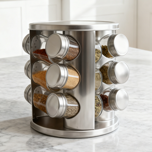 12 <b>Jar</b> Dried Seasoning Storage <b>Spice</b> Containers Stainless Steel Round Revolving Rack Organizer for Countertop Kitchen Cabinet - Product Image 3