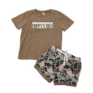 Qingli OEM Custom Cool boy's Clothing set nome pantaloncini a mano con tasca e coulisse senza tariffa - Product Image 2