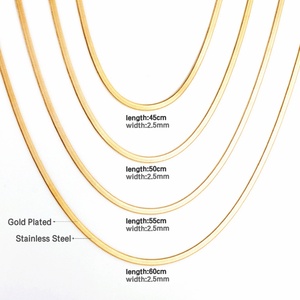 Collar de Cadena de Serpiente de Acero Inoxidable Chapado en Oro de 18k de 18 Pulgadas para Hombre y Mujer, Resistente al Agua - Product Image 5