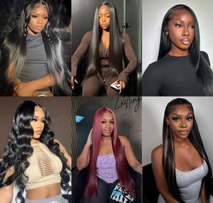 Perruques de cheveux humains frontales en dentelle HD transparente 13x4, lisses à 200 %, pré-épilées, en cheveux indiens Remy bruts, pour femmes, à prix abordable - Product Image 6