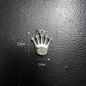 <b>Crown</b> Rhinestone Pendant Stainless Steel Gold <b>Silver</b> For Necklace Making DZ127 - Product Image 4
