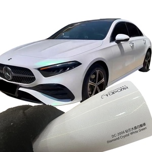 Film de protection de carrosserie TOPCAR de haute qualité avec effet cristal diamant blanc vert changeant de couleur et matériau PVC anti-UV Protection UV à 99% - Product Image 1