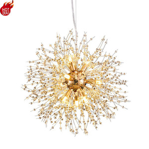 Insieme lampadario moderno di lusso in cristallo di tarassaco per la casa luce del ciondolo <span class=keywords><strong>Design</strong></span> rotondo illuminazione da salotto lampadario nordico - Product Image 6