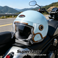 Casque de moto ouvert unisexe de haute qualité, durable, personnalisé, en matériau ABS haute résistance, pour la conduite en toutes saisons