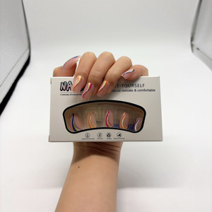 Pegatinas de <span class=keywords><strong>Uñas</strong></span> de Material ABS con Efecto Vórtice Neón Colorido, <span class=keywords><strong>Uñas</strong></span> Postizas Modernas y de Alta Calidad - Product Image 3