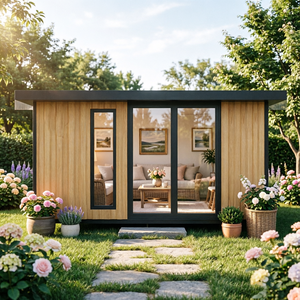 Cabaña <span class=keywords><strong>de</strong></span> Jardín Prefabricada <span class=keywords><strong>con</strong></span> <span class=keywords><strong>Ventanas</strong></span>, Espacio <span class=keywords><strong>de</strong></span> Relajación Iluminado, Luz Natural, Fácil Instalación, Diseño Resistente a la Intemperie - Product Image 1