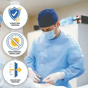 SMS doctoriel معقمة أو غير steriel بلوزة عزل chirurgale ثوب عزل طبي للمريض يمكن التخلص منه