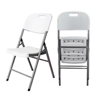 Chaises de jardin pliantes en plastique blanches de haute qualité, imperméables, portables, pour événements et mariages, 45*45*80cm, vente en gros