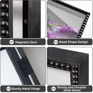 Vitrine en bois massif et verre, cadre profond pour photos, souvenirs, collections avec porte <span class=keywords><strong>à</strong></span> perles uniques - Product Image 4
