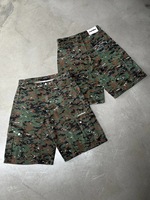 Shorts en jean vintage personnalisés pour hommes, coupe droite, tissés, style streetwear, délavés, imprimés sur toute la surface