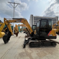 Mini-excavatrice sur chenilles SANY SY60C d'occasion, 6 tonnes, faible consommation de carburant, design compact, pour travaux de terrassement résidentiel et petits travaux