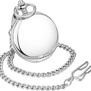 Montre de poche mécanique classique Besseron à double mouvement fluide avec chaîne pour homme - Product Image 5