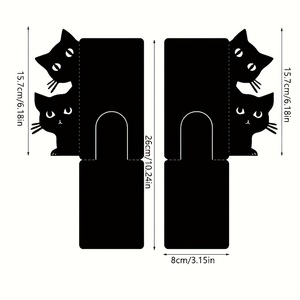 Cute Black <strong>Cat</strong> Peeking Design Bookend Creative Cartoon Desktop Book Holder Novelty Office Home Decorative <strong>Figurine</strong> - Product Image 6