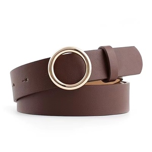 Factory Direct Custom Fashion Lässige Dekoration Jeans Runde Schnalle Designer Brown Leder Damen Gürtel - Product Image 1