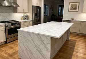 Piano di Lavoro per Isola <span class=keywords><strong>Cucina</strong></span> in <span class=keywords><strong>Marmo</strong></span> <span class=keywords><strong>Bianco</strong></span> di Carrara, Pietra Naturale Lucidata, Isola <span class=keywords><strong>Cucina</strong></span> Moderna per Interni di Ville e Case - Product Image 4
