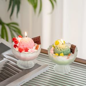 Figurine en cire aromatique en forme <span class=keywords><strong>de</strong></span> crème glacée - Statue en cire <span class=keywords><strong>de</strong></span> soja parfumée avec diffusion, adorable cône <span class=keywords><strong>de</strong></span> crème glacée pour la décoration - Product Image 6