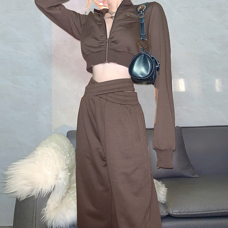 Женская Ultra Short Throw жилет и луч джинсовые штаны модная повседневная одежда R40350s 2019 на осень и зиму, комплект из двух предметов, цвет абрикосовый, синий полиэфирные печатные