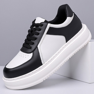 Chunky <b>Shoes</b> Platform Lace-up Round Toe Pu Upper Rubber Outsole EVA Midsole <b>Height</b> <b>Increasing</b> Summer Casual Sneakers - Product Image 1