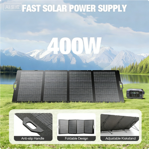 Panel Solar Portátil Plegable Alecter de 400W, Negro, 23% de Alta Eficiencia, 20 Celdas, 210x210mm, Cargador Solar, Estación de Energía APH-FB198 - Product Image 3