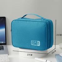 Sac de maquillage personnalisé MKW6029 à 3 couches, organiseur de toilette unisexe, pochette de rangement multi-compartiments pour gadgets électroniques