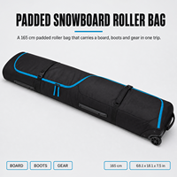 Sac de voyage haut de gamme personnalisé pour snowboard rond de 165 cm, sac à roulettes rembourré de luxe pour ski, simple - Sac de voyage haut de gamme