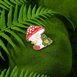 Broche de rana de alta calidad, pin de solapa de esmalte suave para <span class=keywords><strong>casa</strong></span>, seta, diseño personalizado, pin esmaltado de metal de dibujos animados, precio al por mayor - Product Image 3