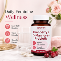 Greenpie OEM Capsules Probiotiques Vaginales Canneberge Prébiotiques D-Mannose Vitamine C Soutien du pH Vaginal Capsules pour la Santé Vaginale