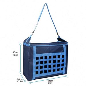 Large Capacity Oxford Equestrian Slow Feed Bale Storage Carrying Hanging Net Tote Horse <b>Hay</b> <b>Bag</b> With Adjustable Strap - Product Image 3