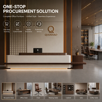 Qianhao - Mobilier de bureau commercial de luxe léger de style médiéval haut de gamme en MDF, ensemble complet pour restaurant, salon, réception