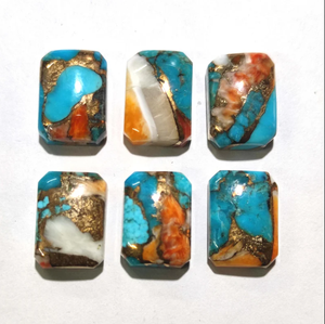 หินมุกหนามธรรมชาติสีเขียวขุ่นทรงแปดเหลี่ยมแบบเรียบสำหรับทำเครื่องประดับทุกขนาด แหวนพลอยเปลี่ยนสีได้ - Product Image 5