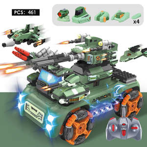 빌딩 블록 rc 자동차 장난감 1:16 5 채널 어린이 교육 완구 DIY 블록 어린이 장난감 구조 원격 제어 자동차 - Product Image 6