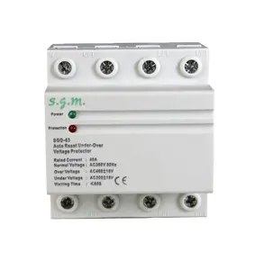 High Quality SGQ-63 Surge Protective Device Stabilizers 4P 40A 380V Auto Reset Under Over Voltage Protector